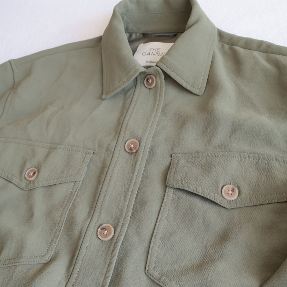 Wilfred The Ganna Shirt Jacket Sage Green Olive Button Front Shacket Size S